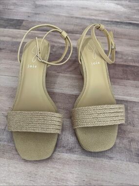 Joie Neutral Braided Espadrille Wedge Sandals